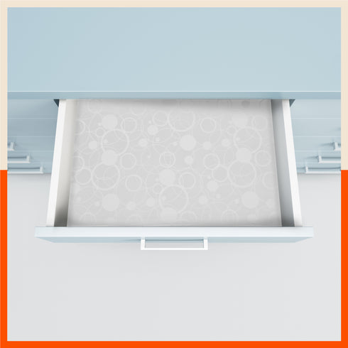 VIDA Multipurpose Circles Texture Fridge Mats |White (45 cm X 30 cm 425 GSM)